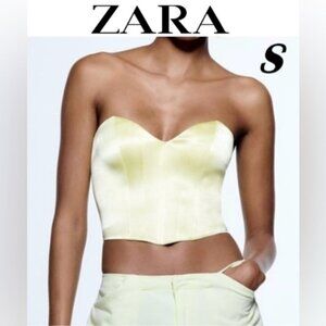 Zara - Women's Fitted Corset - Lemon Yellow. Size: S. NWT. (1801)